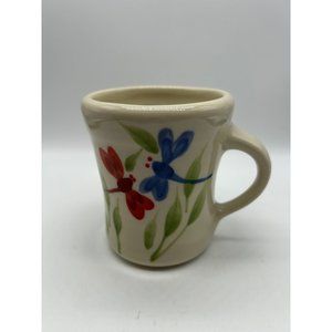 Emerson Creek Stoneware Hand Painted Dragonflies Coffee Mug